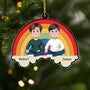 5852OUS1 personalized gifts for gay couples acrylic rainbow ornament_ 5852OKLCG