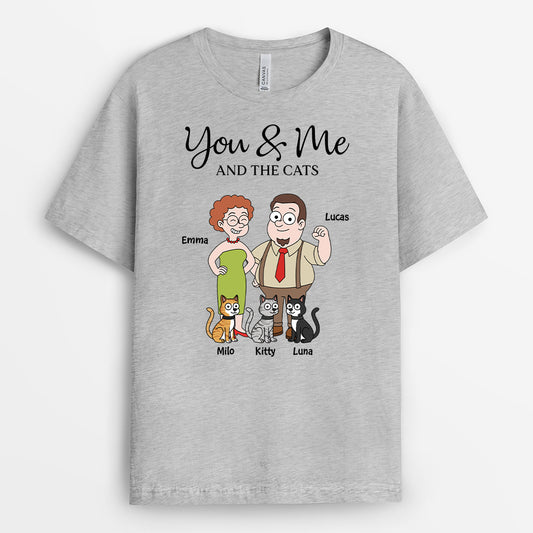 5854AUS2 custom cat shirts for humans couple gifts you me and the cats 5854AKQ7D