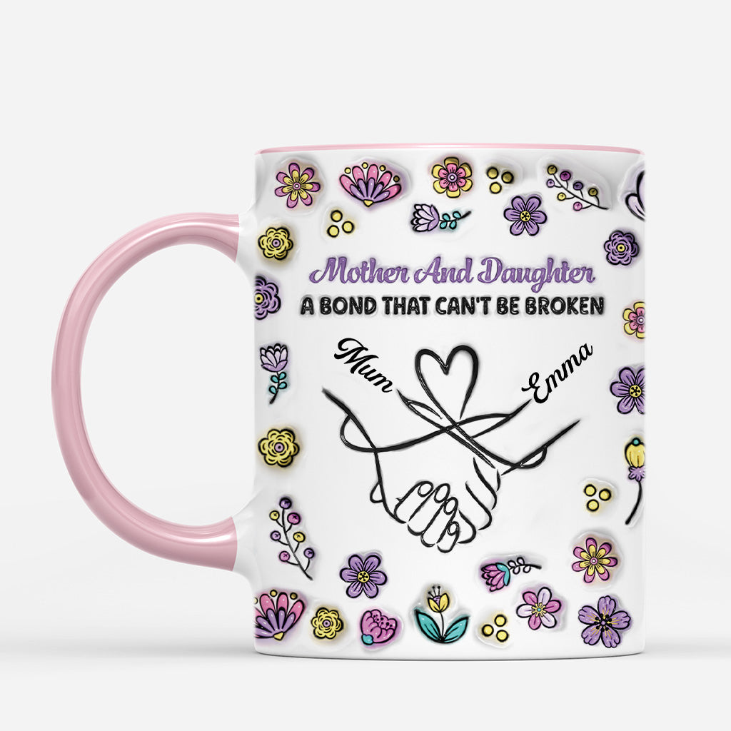 5857MUK2 3d printing effect custom mother and daughter gifts hand holding mug 5857M8LMA