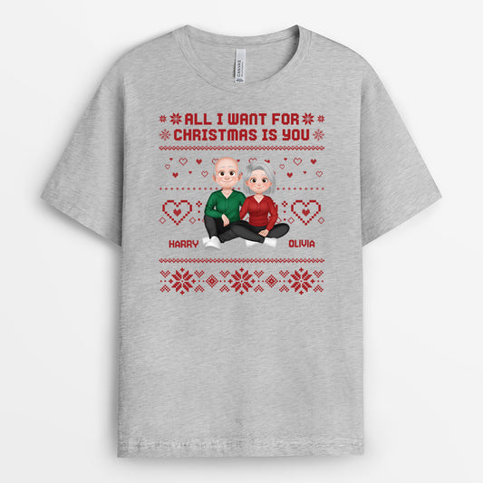 5860AUK2 all i want for christmas is you shirt custom gifts for couples 5860AKZNG