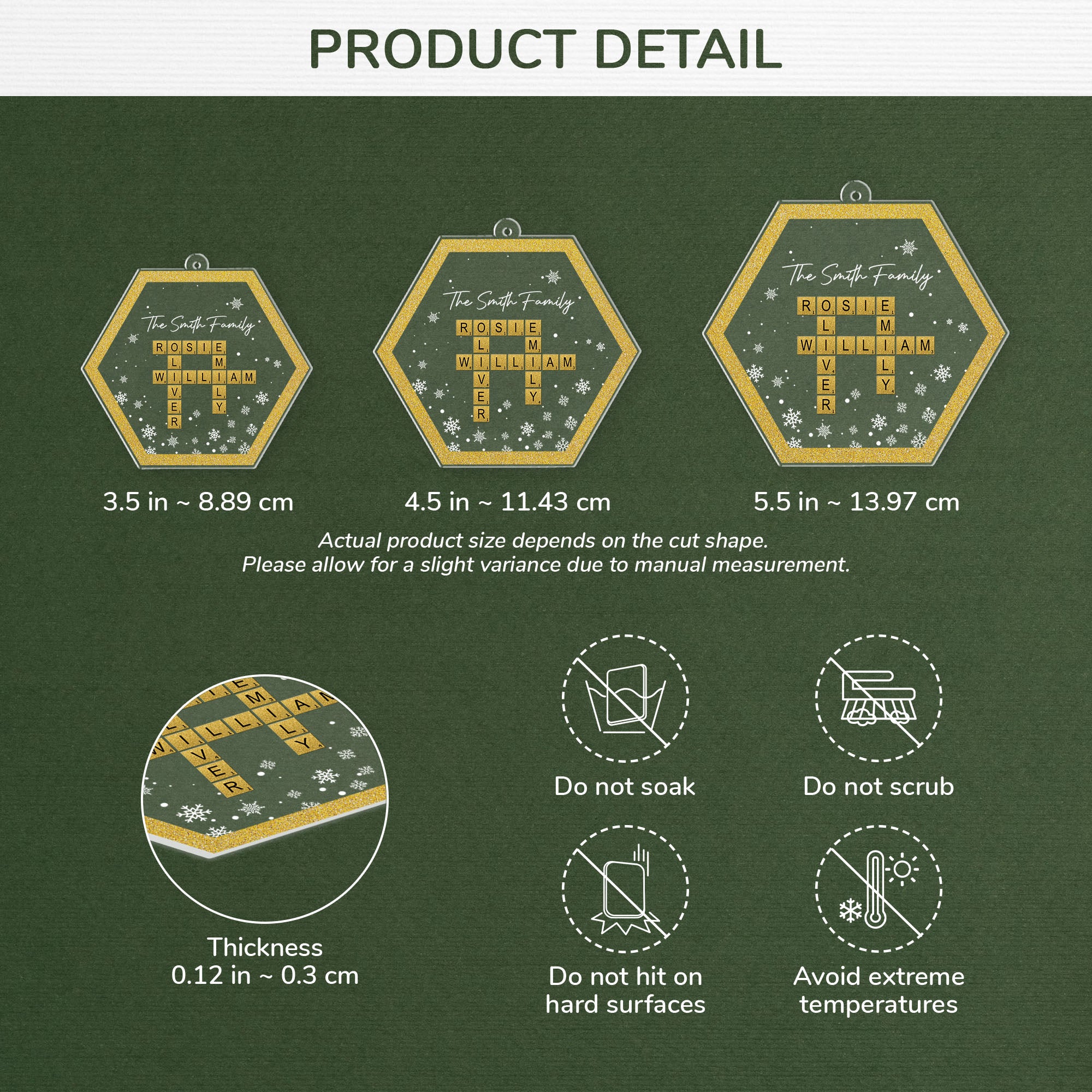 5863OUS3 acrylic xmas ornaments with names custom family crosword gifts 5863OKHQI