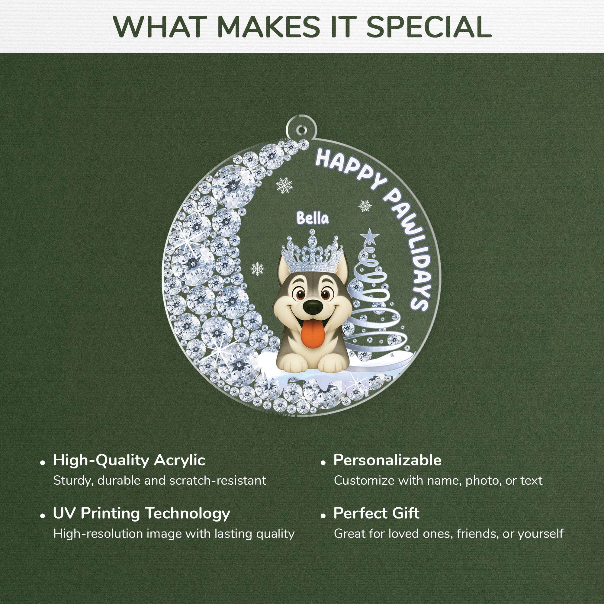 5867OUS4 3d printing effect acrylic dog christmas ornaments gifts for dog lovers 5867OKQMC