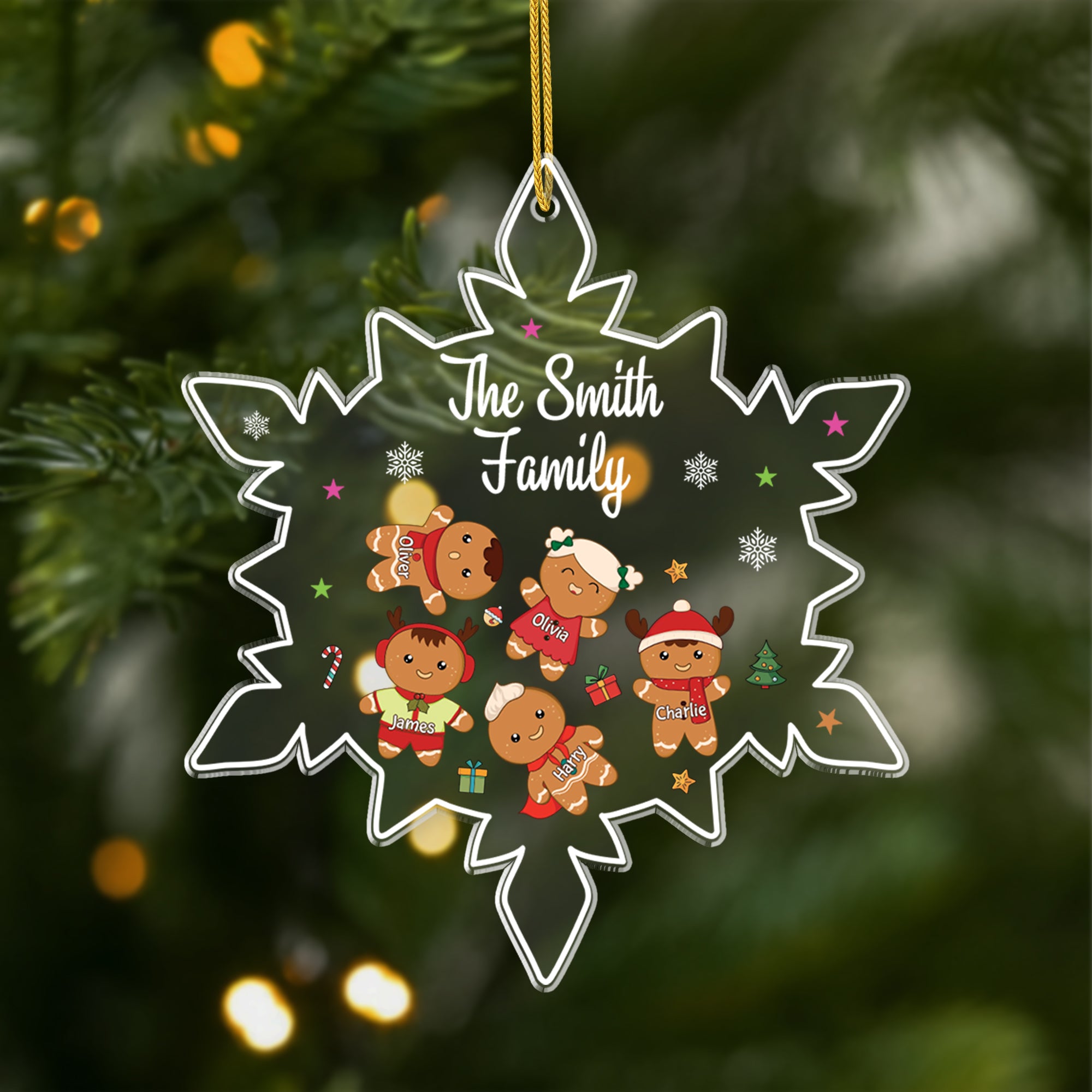 5869OUS1 snowflake christmas ornaments_ acrylic personalized family gifts 5869OKMCI