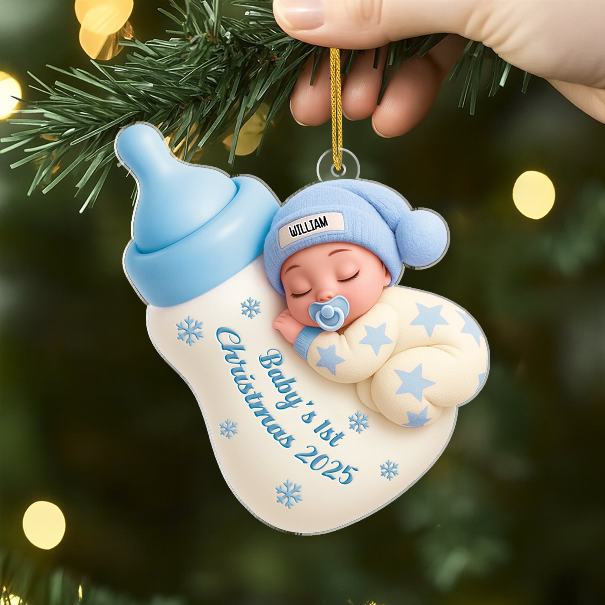 5889OUK2 3d printing effect personalized acrylic baby 1st christmas ornament 5889O6ZCK