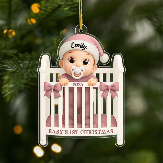 5890OUS1 3d printing effect personalized acrylic babys first xmas ornament_ 5890O6LQK