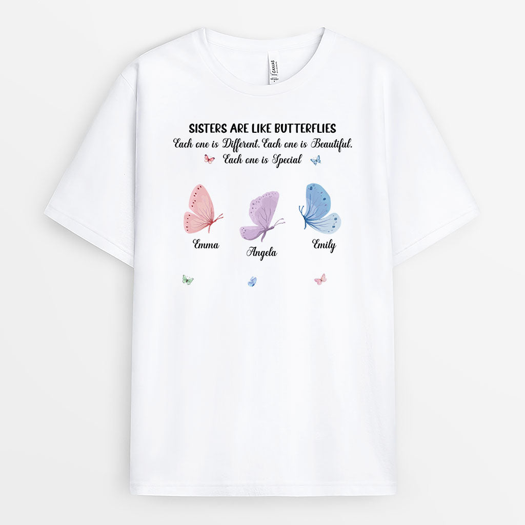 5927AUS1 sisters are like butterfiles shirt personalized gift for sister 5927A8VCE