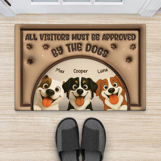 5931DUS2 all visitors must be approved by the dog door mat custom dog lover gifts 5931D6TAC_71fddb31 9a15 49e7 81ff 41c30a0cd8b3