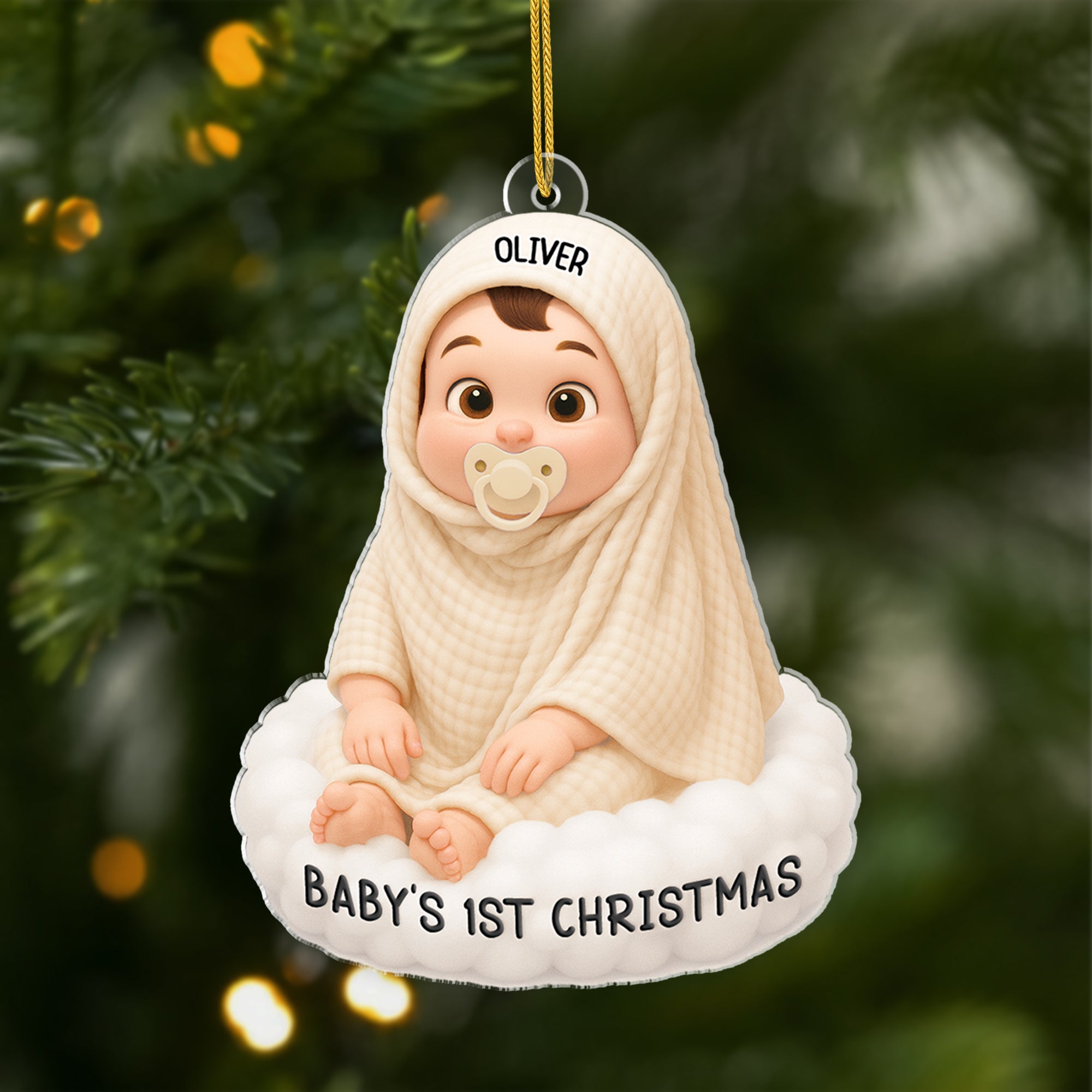 5940OUK1 3d printing effect acrylic christmas ornaments for newborns babys 1st christmas gifts 5940OKZCK