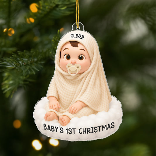 5940OUK1 3d printing effect acrylic christmas ornaments for newborns babys 1st christmas gifts 5940OKZCK