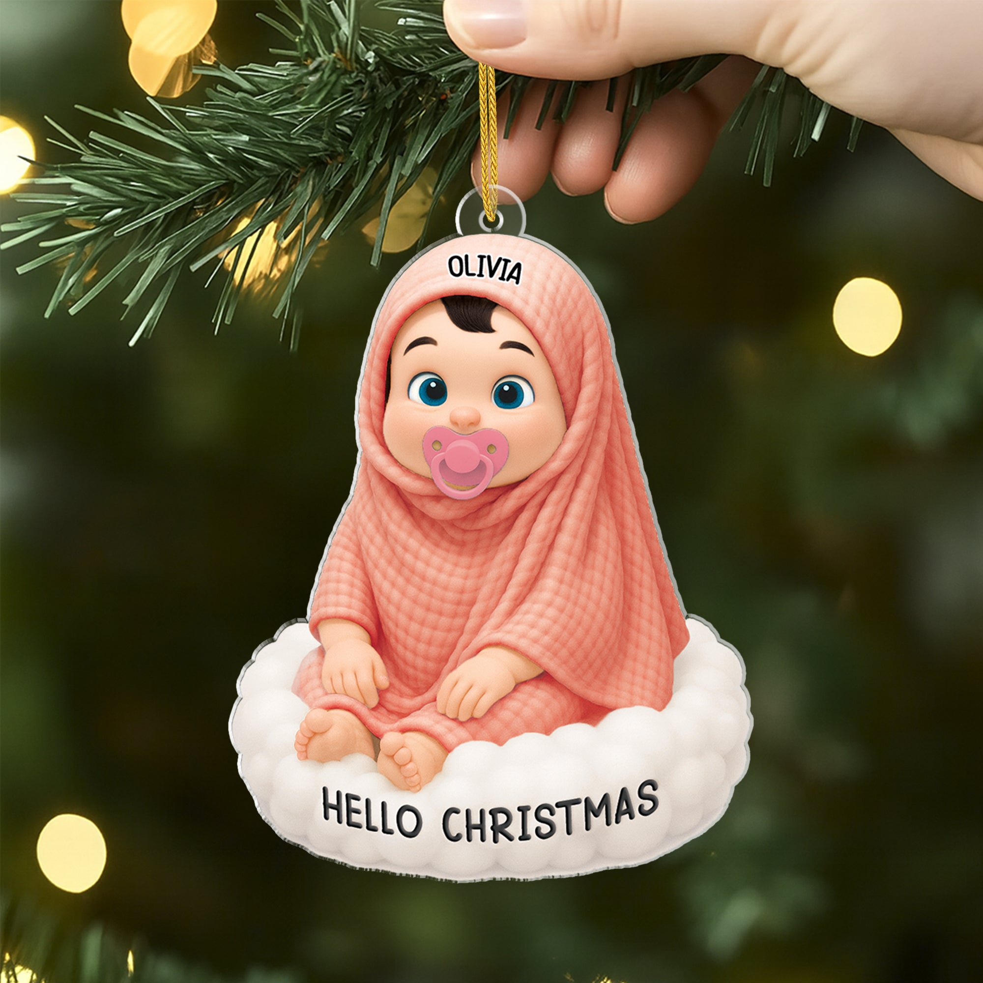 5940OUK2 3d printing effect acrylic christmas ornaments for newborns babys 1st christmas gifts 5940OKZCK
