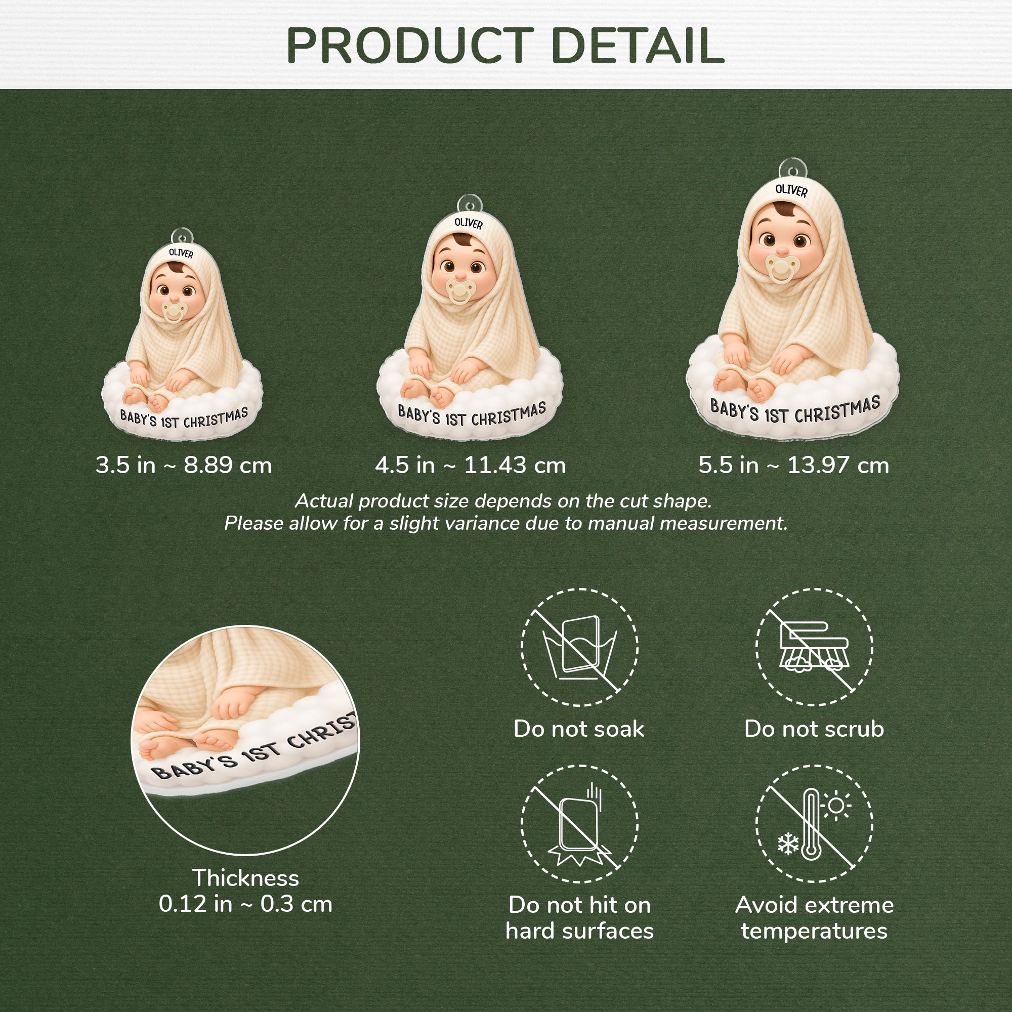 5940OUK3 3d printing effect acrylic christmas ornaments for newborns babys 1st christmas gifts 5940OKZCK