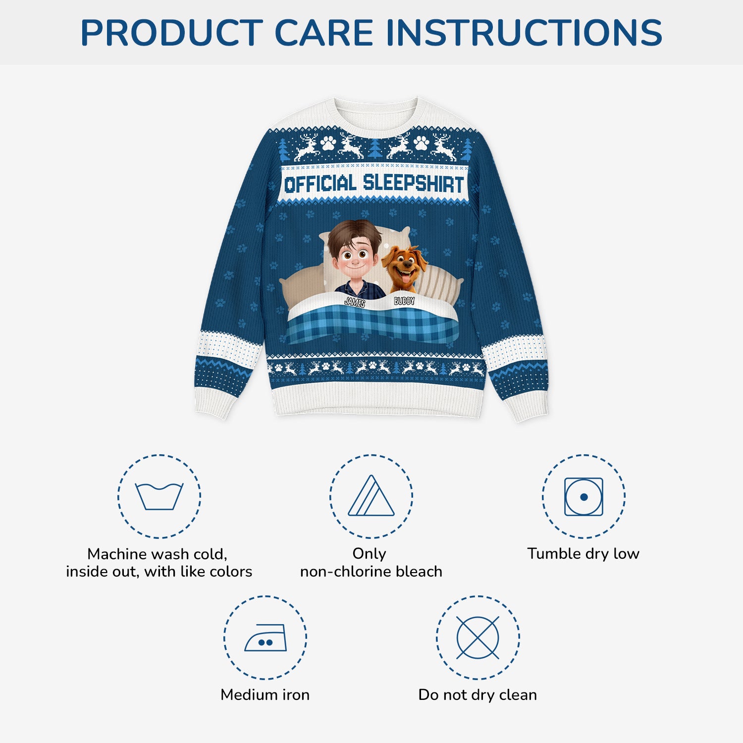 5947WUS4 custom dog ugly christmas sweater official sleepshirt for dog lovers 5947WKLNC