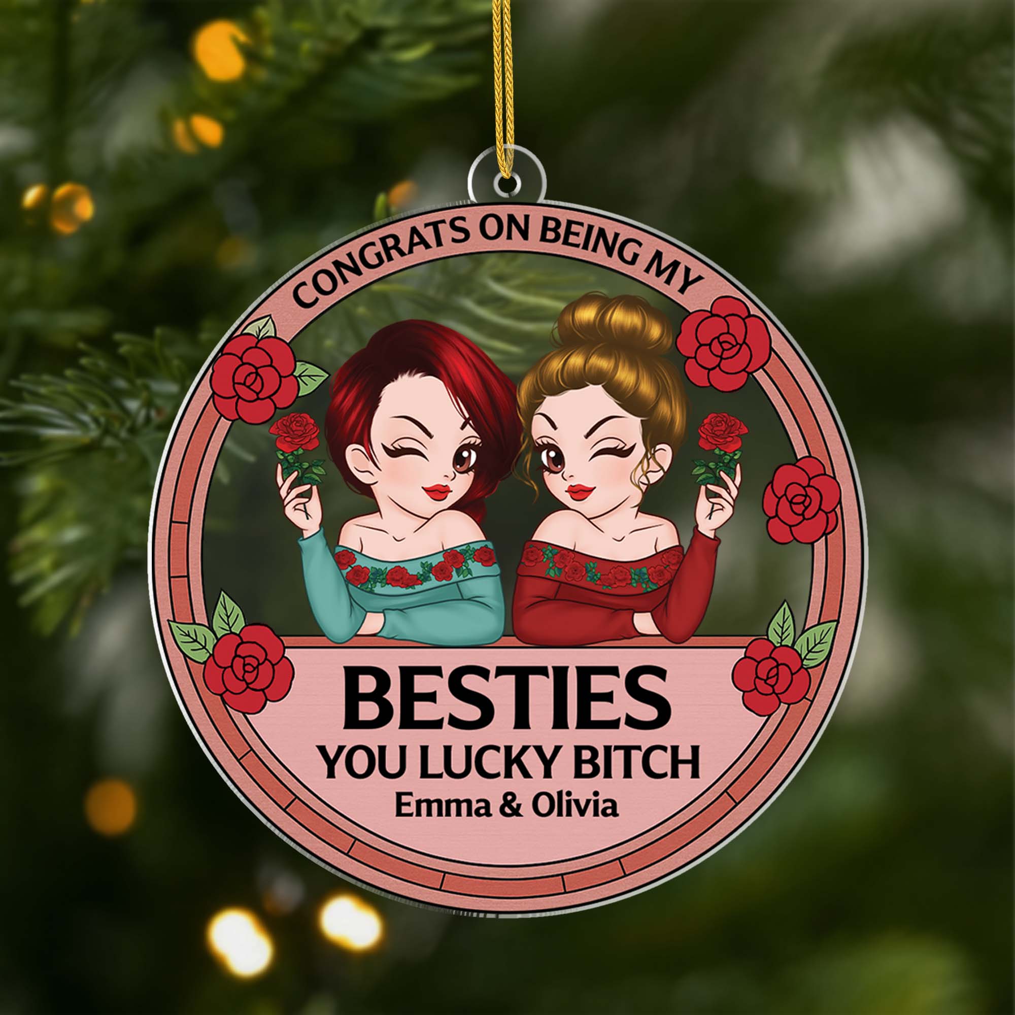 5948OUK1 acrylic congrats on being my bestie ornament custom best friend gifts 5948OKZTA