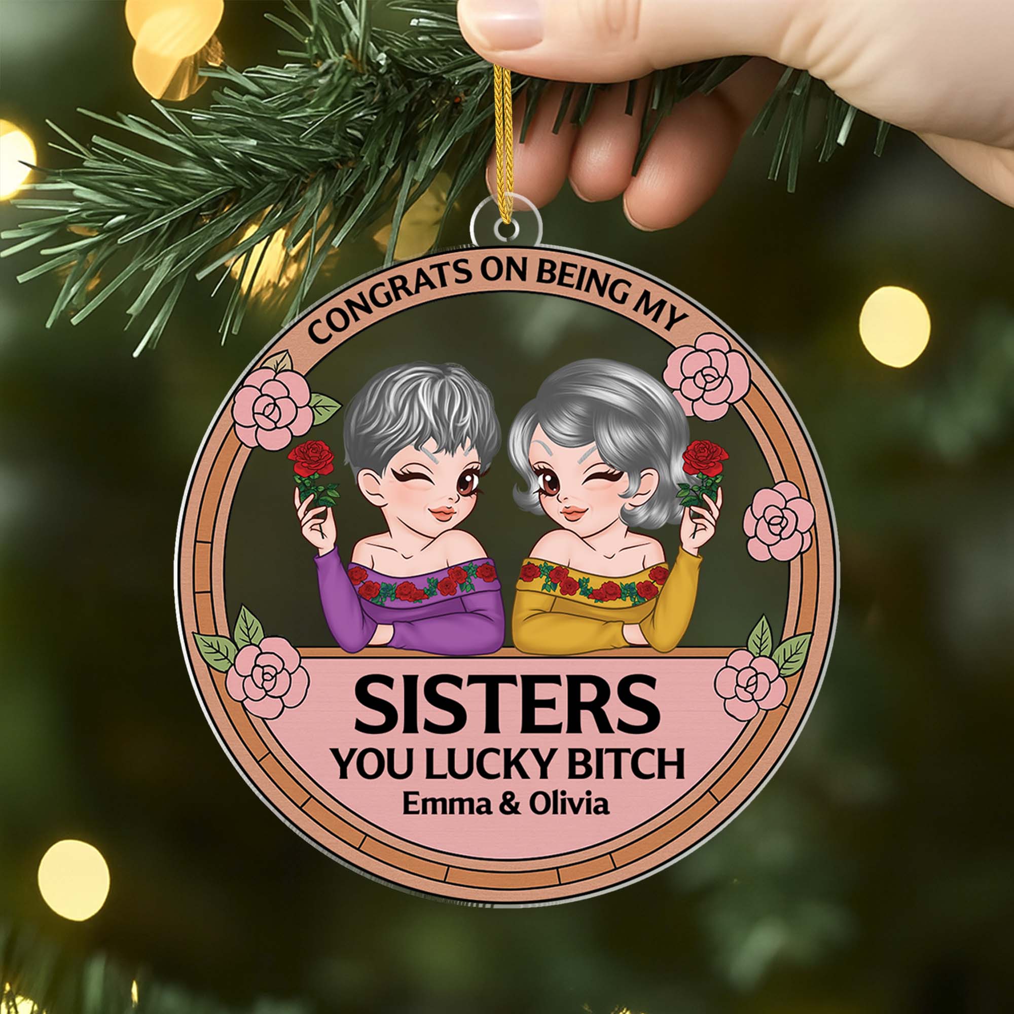 5948OUK2 acrylic congrats on being my bestie ornament custom best friend gifts 5948OKZTA