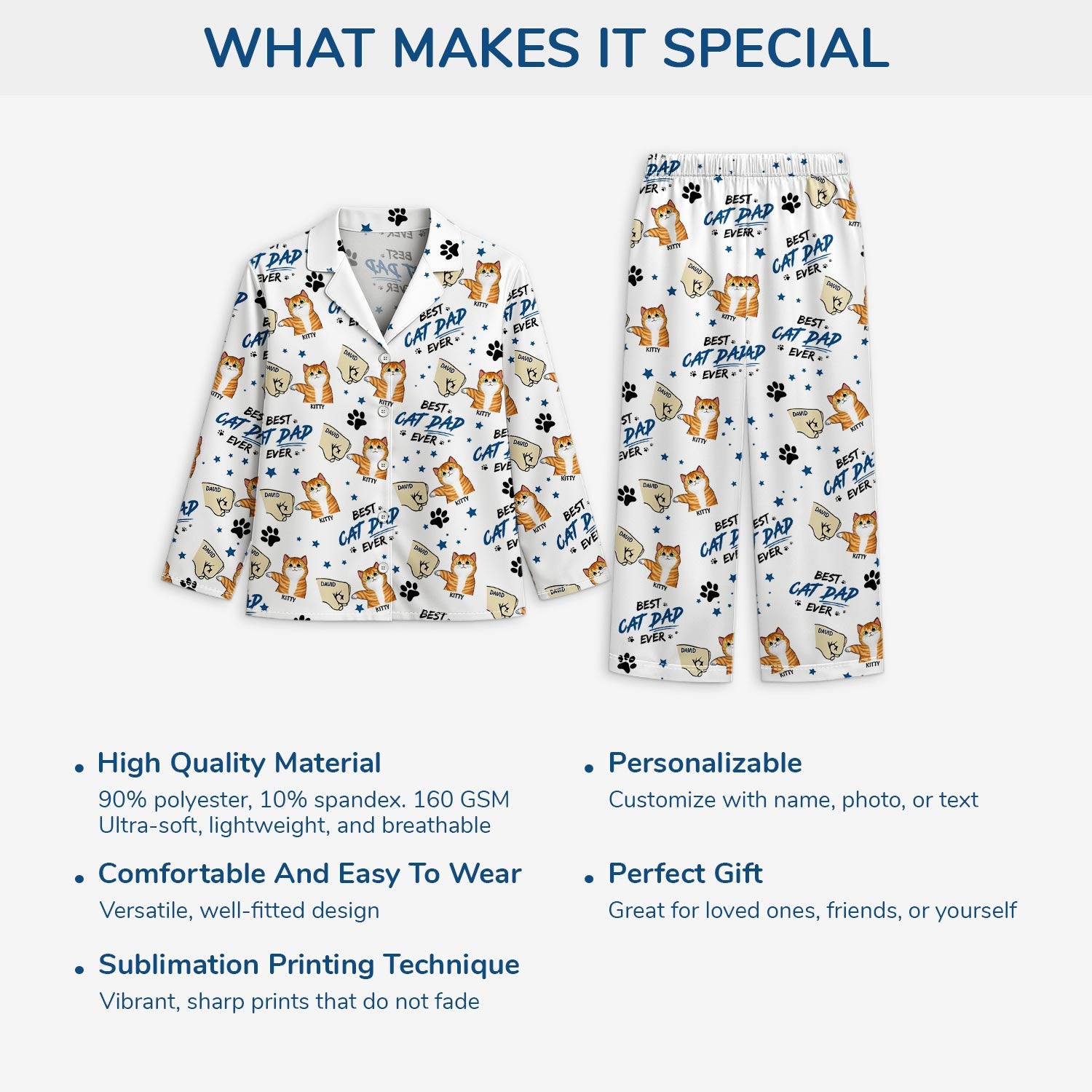 5966VUK5 best cat dad ever pajamas personalized gifts for cat owners 5966V8YAD
