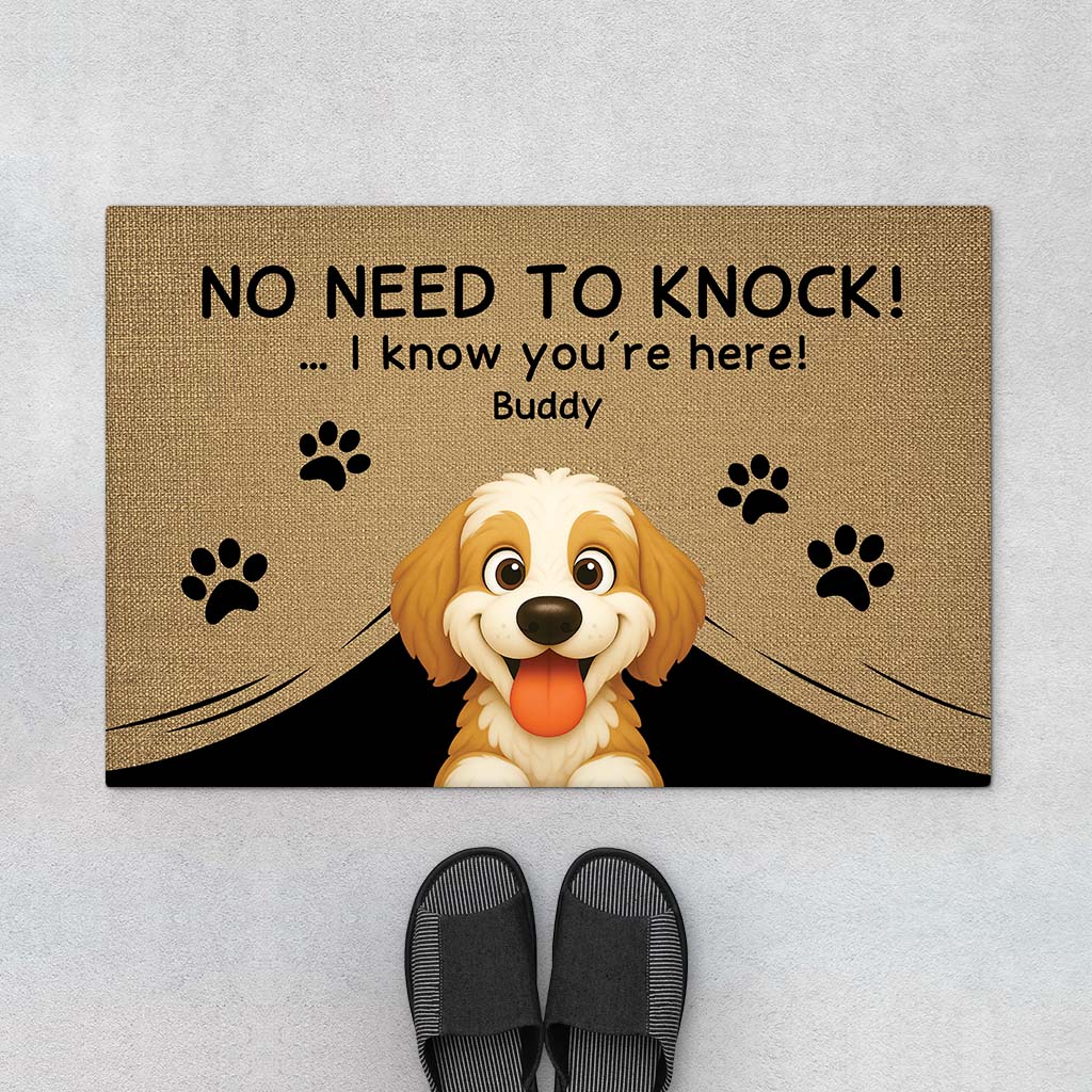 5969DUK1 no need to knock doormat personalized gifts for dog lovers 5969DKZ0C