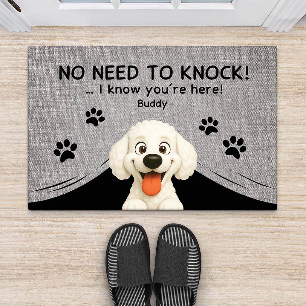 5969DUK2 no need to knock doormat personalized gifts for dog lovers 5969DKZ0C