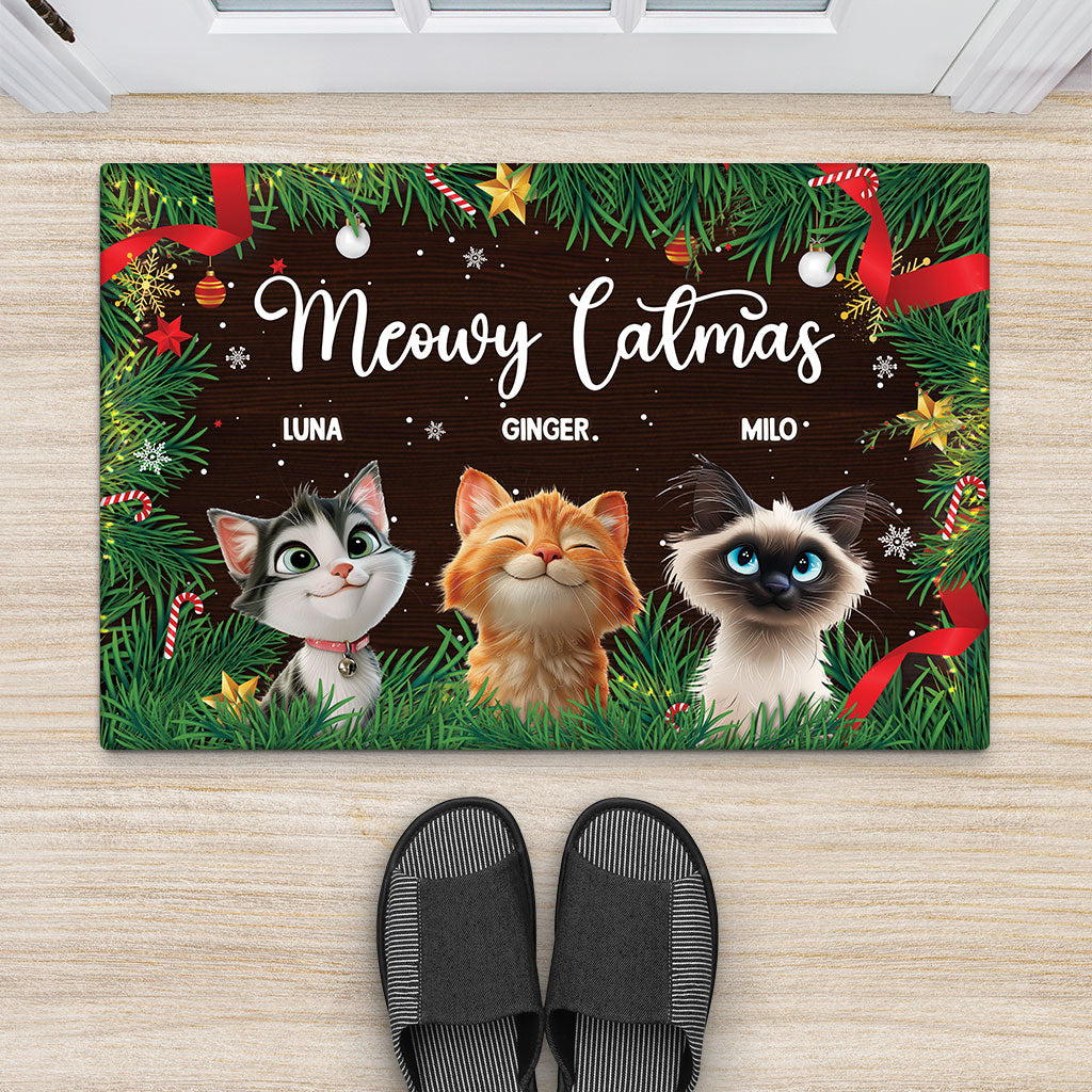 5974DUS2 meowy catmas doormat custom christmas gifts for cat lovers 5974DTKAD
