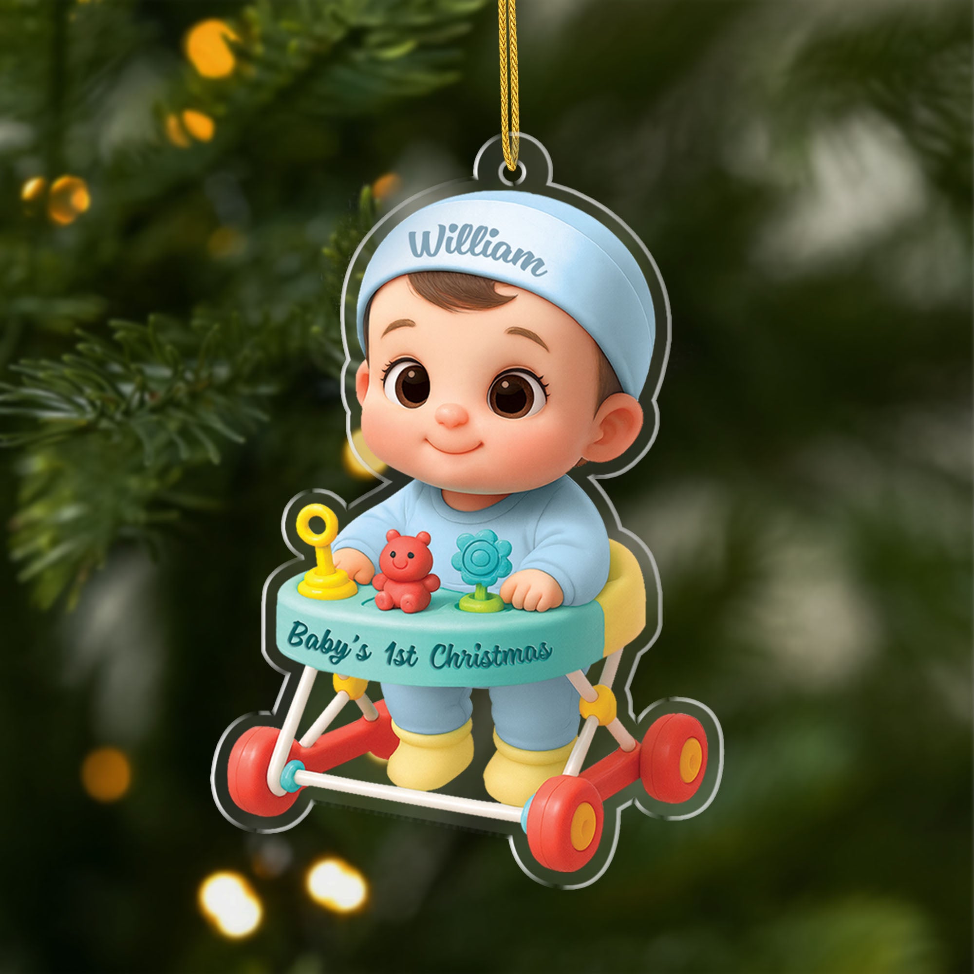 5976OUS1 3d printing effect personalized babys 1st christmas ornament acrylic 5976OKTQK
