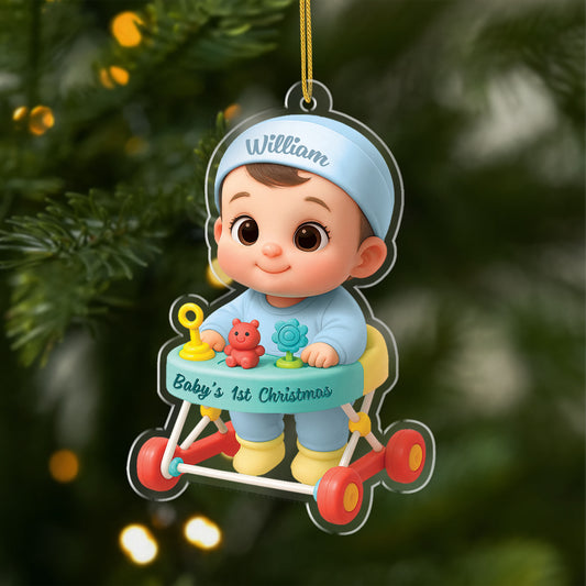 5976OUS1 3d printing effect personalized babys 1st christmas ornament acrylic 5976OKTQK