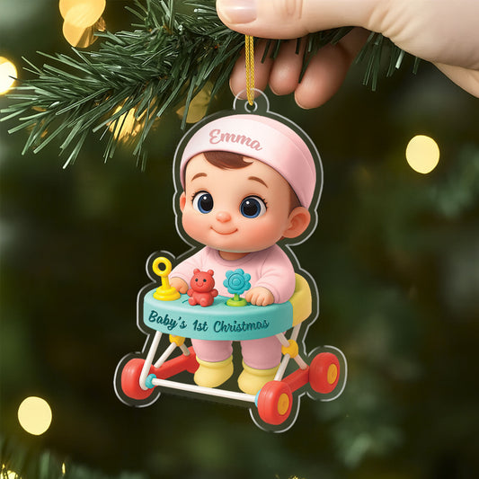 5976OUS2 3d printing effect personalized babys 1st christmas ornament acrylic 5976OKTQK
