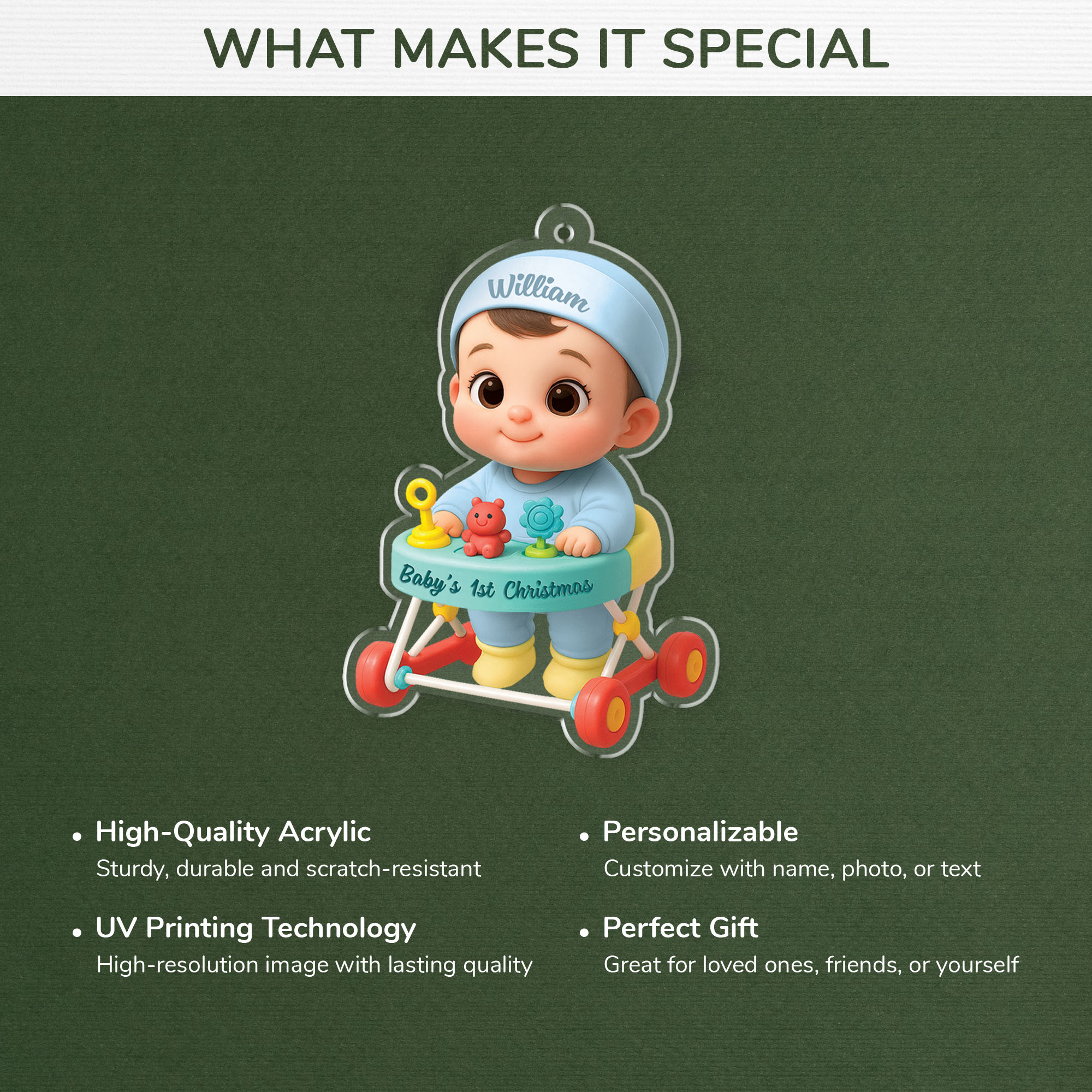 5976OUS4 3d printing effect personalized babys 1st christmas ornament acrylic 5976OKTQK