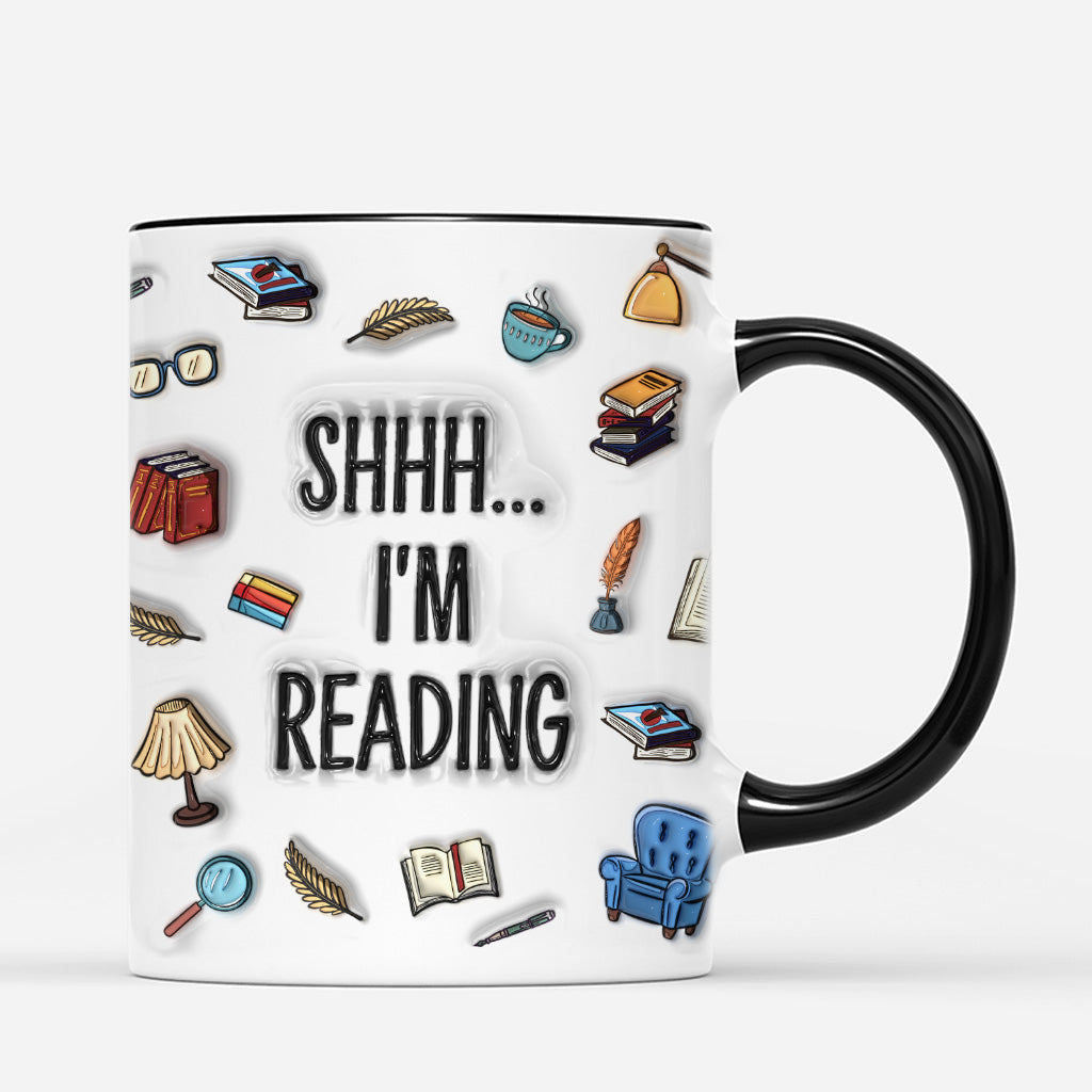 5977MUS3 3d printing effect shhh im reading mug custom book lover gifts 5977M8MAA