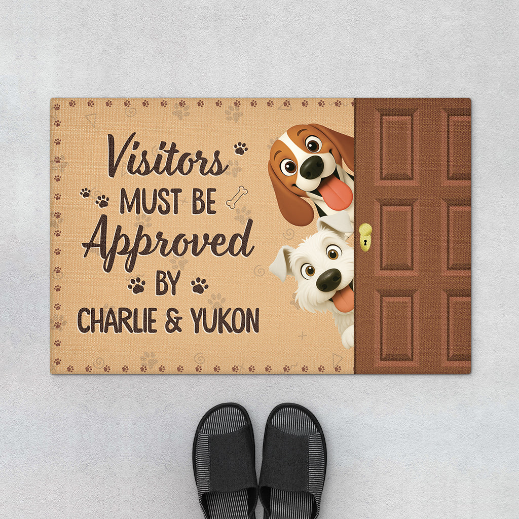 5983DUS1 personalized dog doormat visitors must be approved by the dog 5983DTTCC_156087d9 9a4f 4792 b3f2 360ef196a2c8