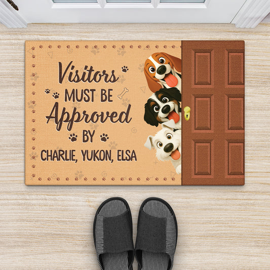 5983DUS2 personalized dog doormat visitors must be approved by the dog 5983DTTCC_d194ead8 8bc6 423f b460 bb7ad856ffce