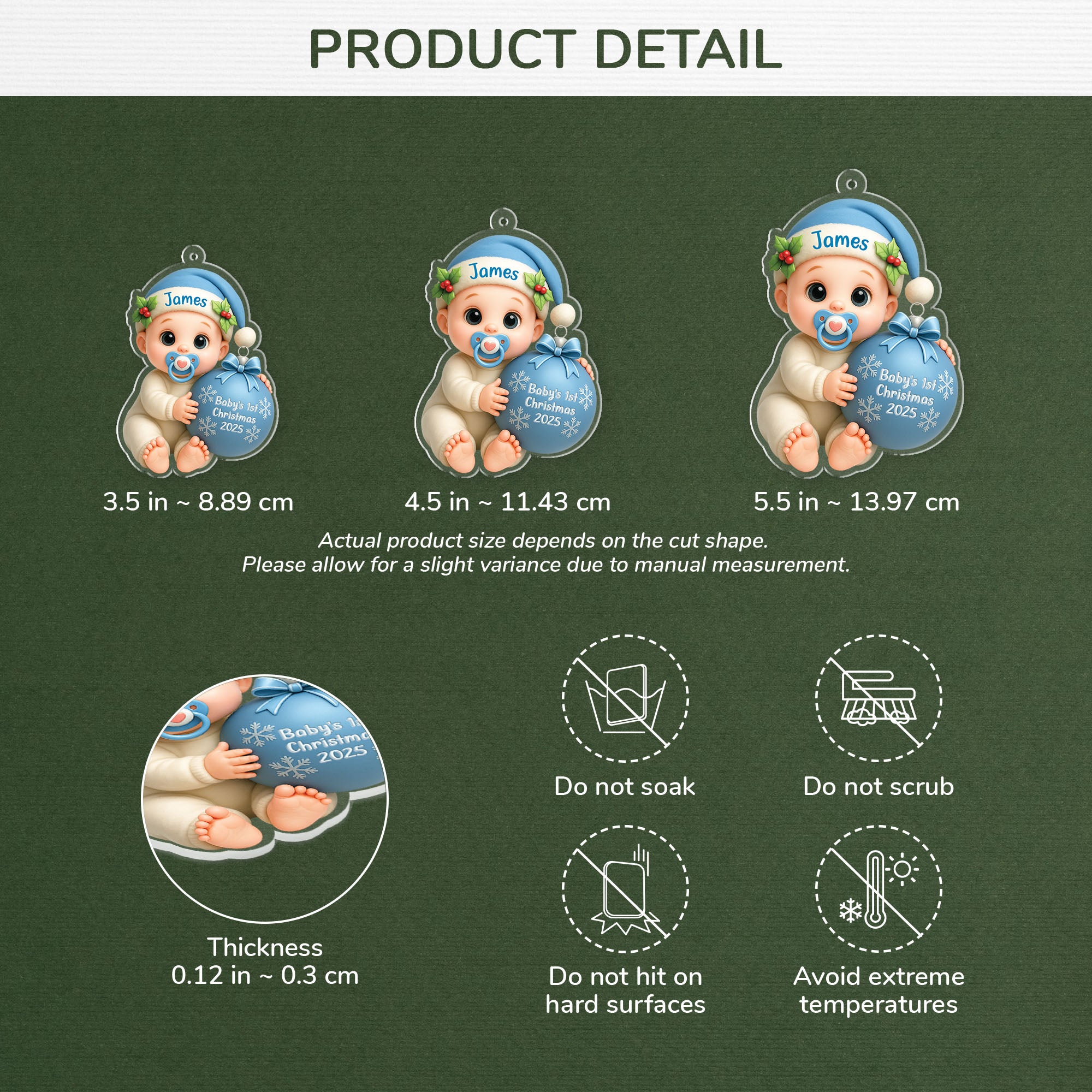 5984OUS3 3d printing effect babys 1st christmas gifts custom acrylic ornaments 5984OKTQK