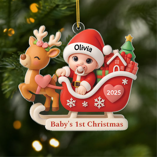 5989OUS1 3d printing effect personalized acrylic babys 1st christmas ornaments for newborns 5989O8LNK