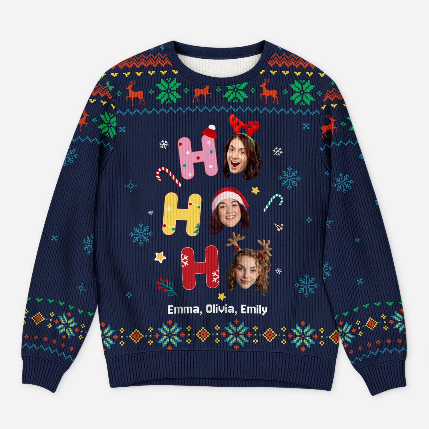 5991WUS1 ugly christmas sweater with faces personalized family gifts 5991WKTNI