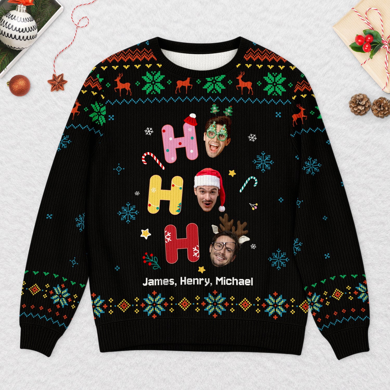 5991WUS2 ugly christmas sweater with faces personalized family gifts 5991WKTNI