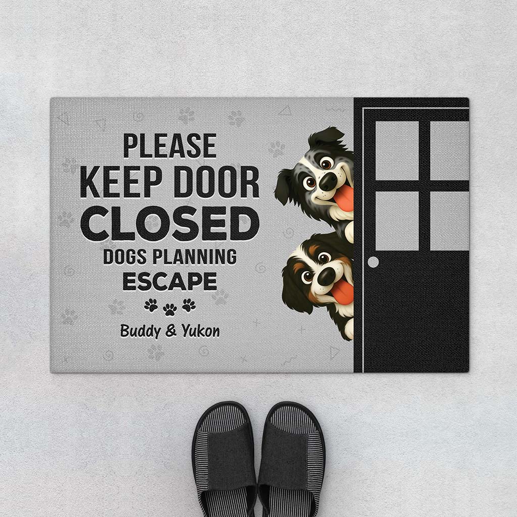 6016DUK1 keep door closed_ doormat personalized gifts for dog owners 6016DKZ5C