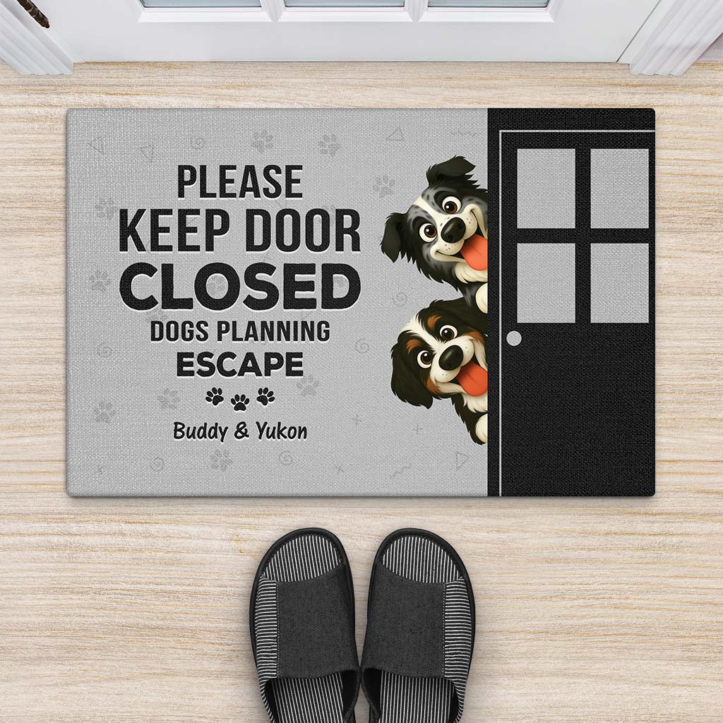 6016DUK2 keep door closed_ doormat personalized gifts for dog owners 6016DKZ5C