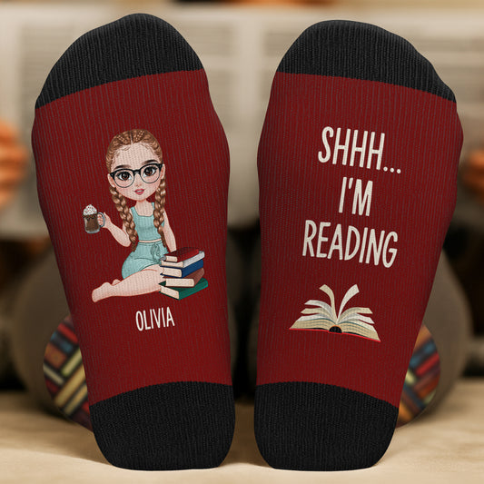 6029JUS2 personalized shhh im reading socks gifts for a book lover 6029J6Q5A