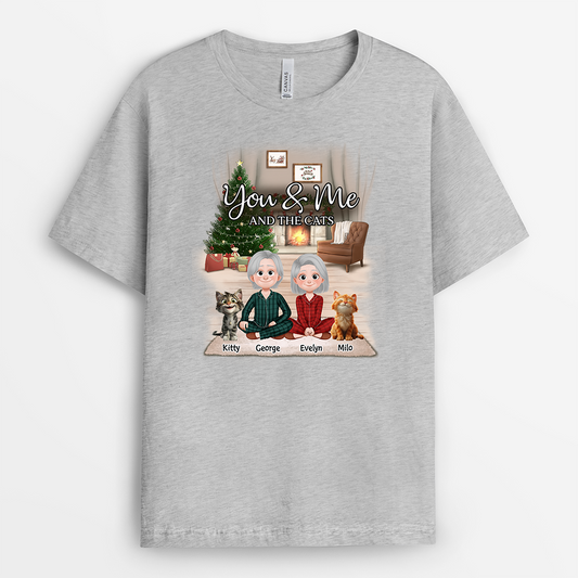 6031AUS2 you me and the cats shirt personalized couples gift for christmas_ 6031AKH5D
