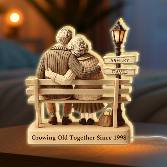 6035LUK2 personalised growing old together since light box for couples 6035ltlng