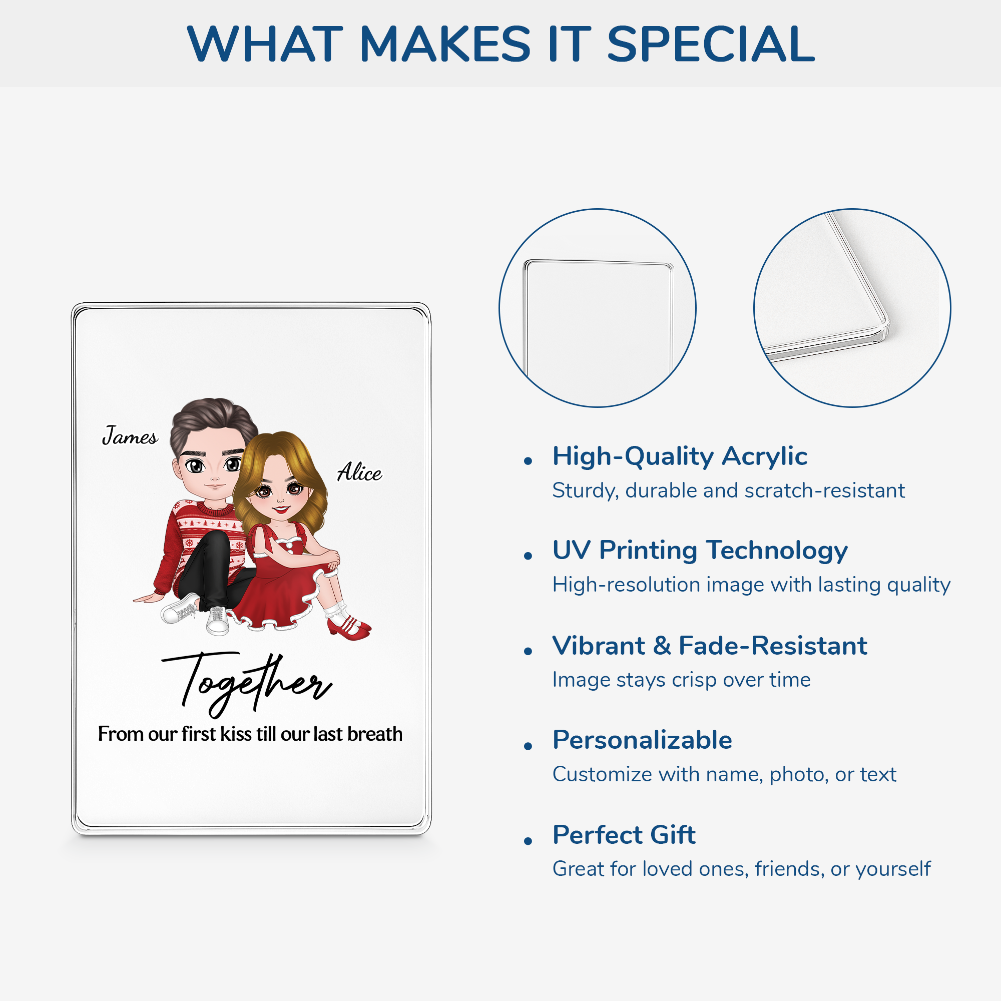 6038RUK4 together rectangle acrylic plaque personalized gifts for couples 6038RTZ5G