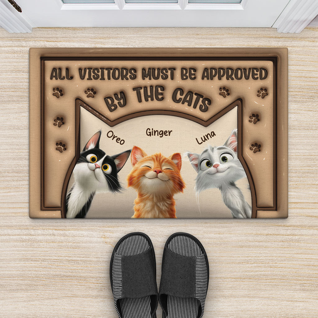6049DUS2 3d printing effect custom cat doormat all visitors must be approved by the cat 6049D6TAC
