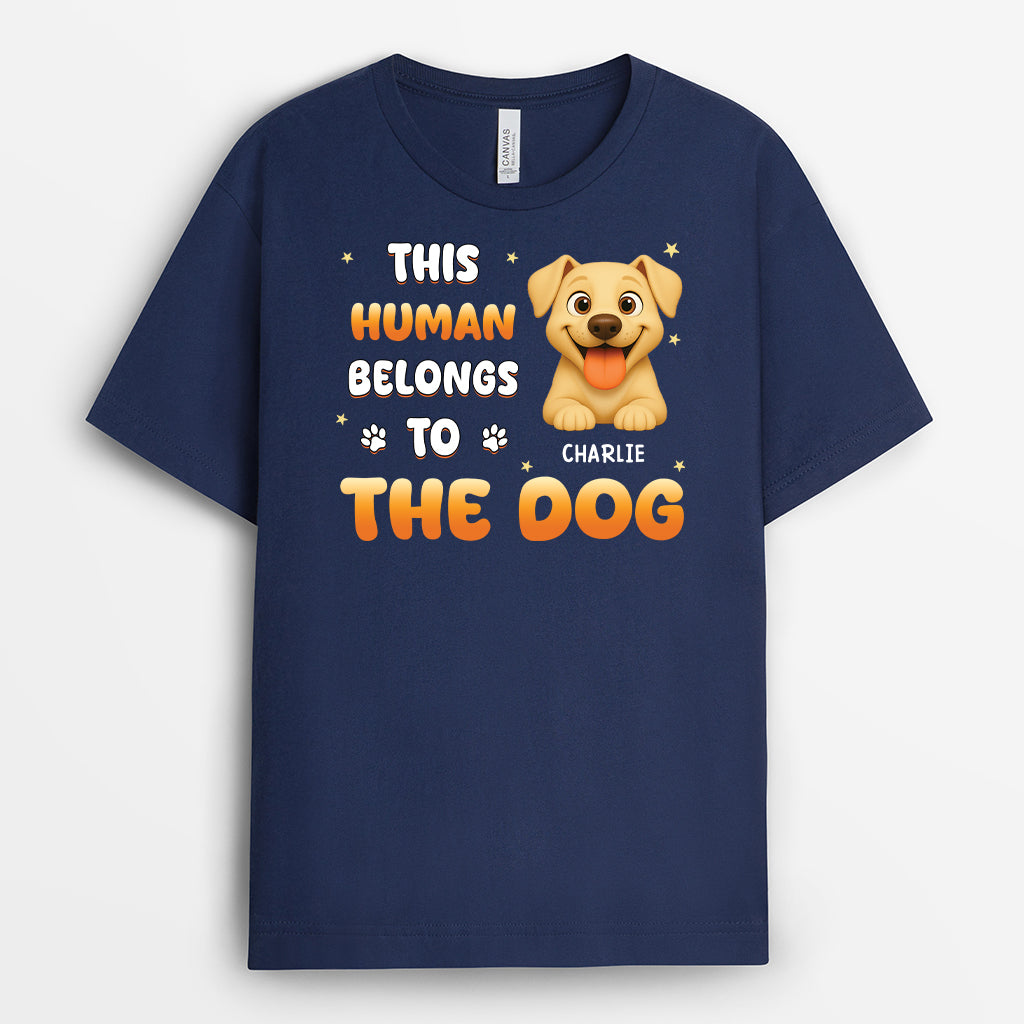 6055AUS1 this human belongs to shirt custom dog gifts for humans 6055A8FTD