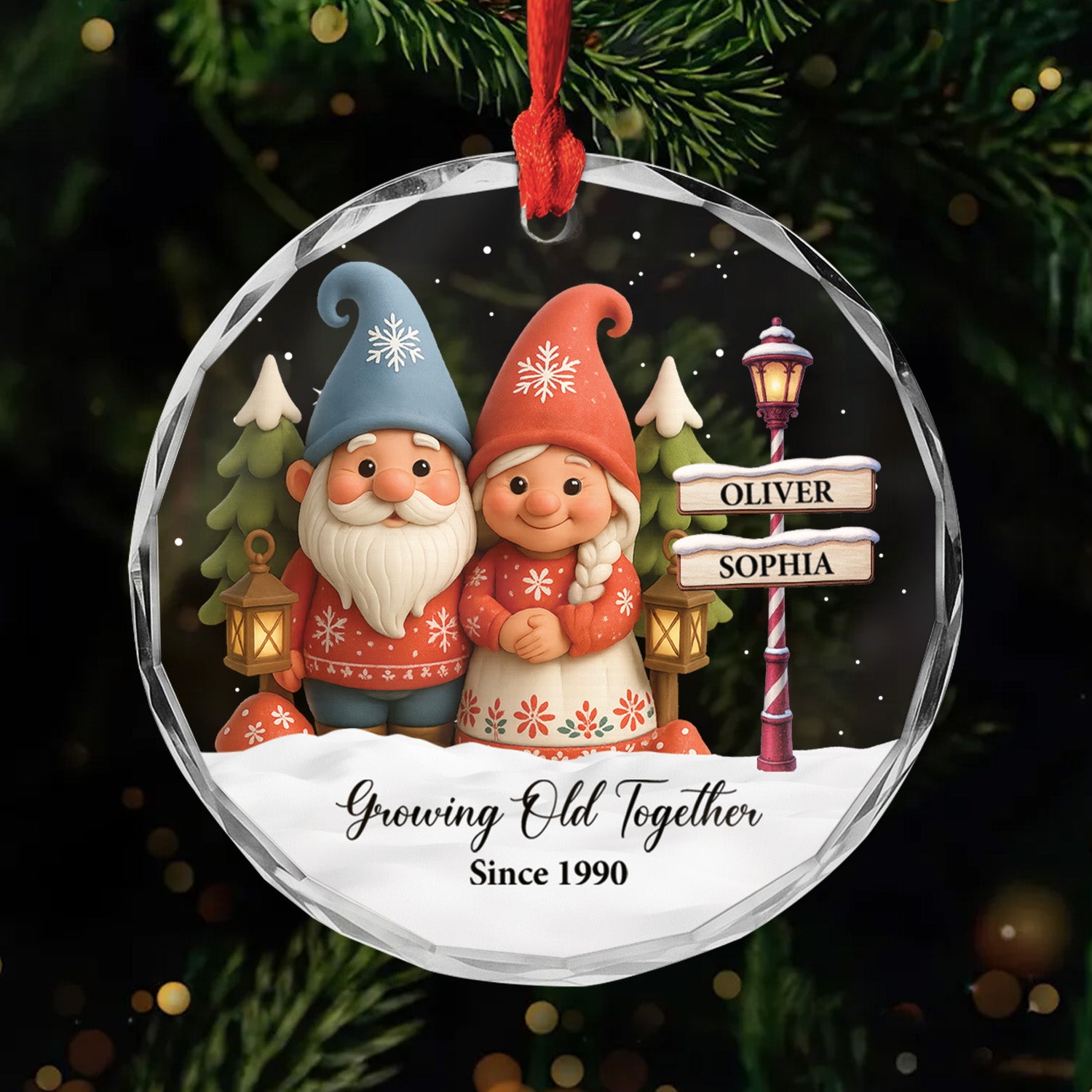 6059OUS1 glass gnome christma_s ornaments custom gifts for couples 6059OKQ5G