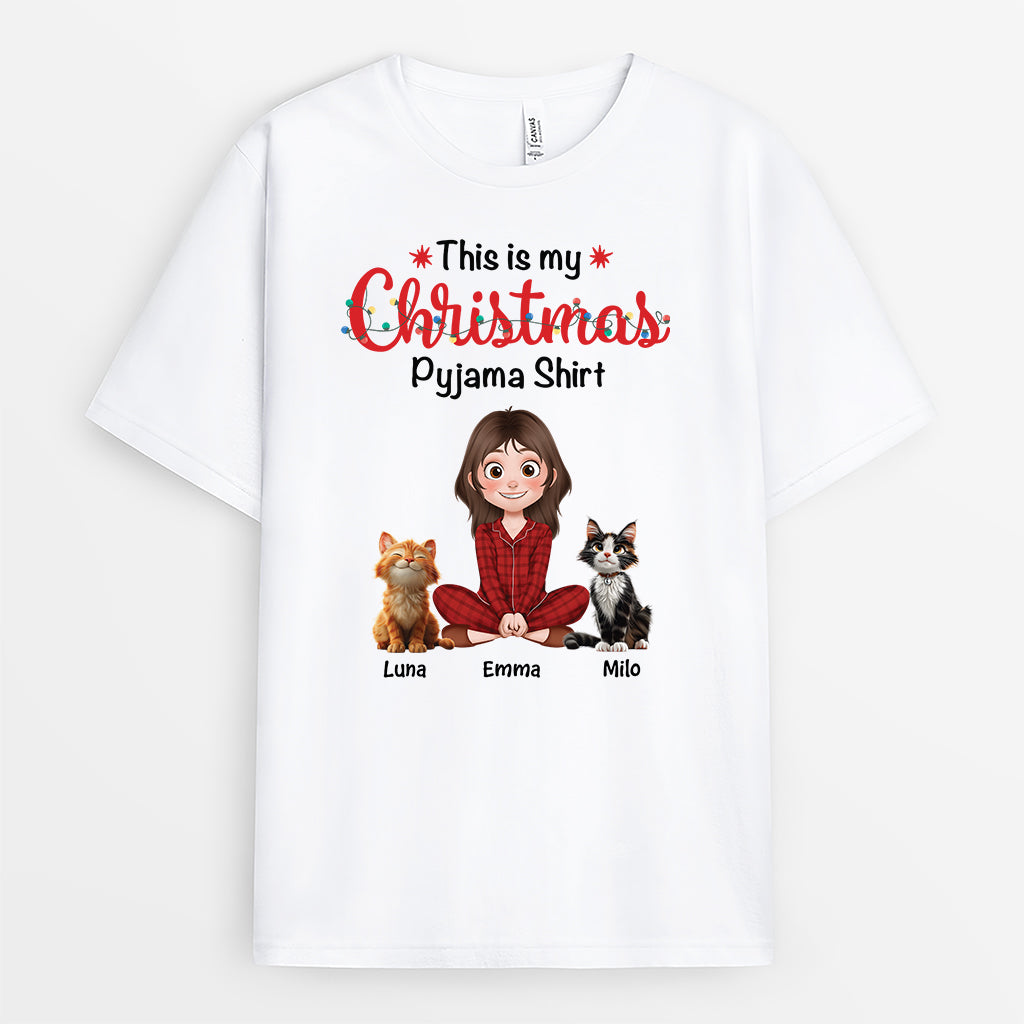 6063AUK1 this is my christmas pajama shirt custom gifts for cat lovers 6063A8LND