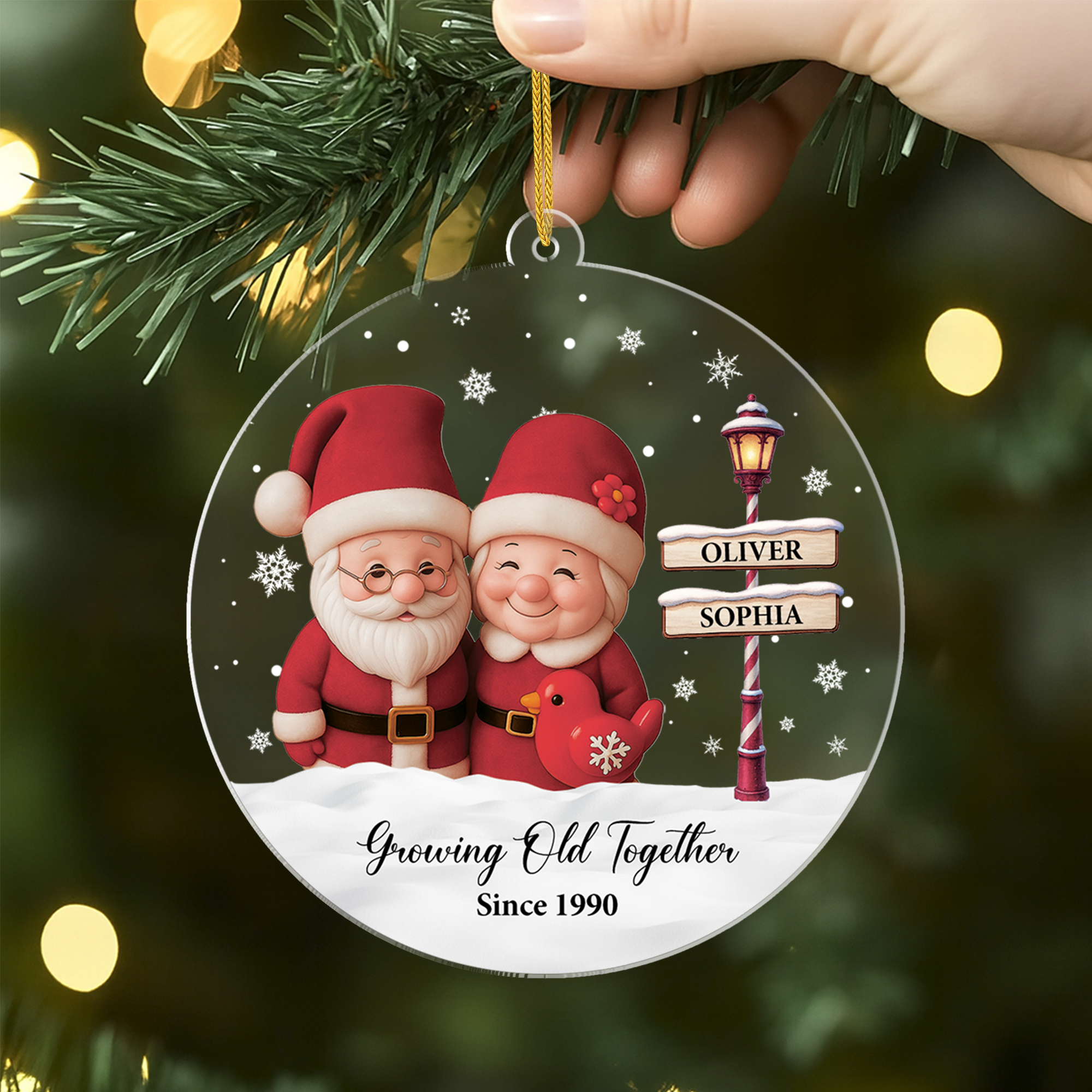 6070OUS2 santa christmas ornaments acrylic personalized gifts for couples 6070OKT5G