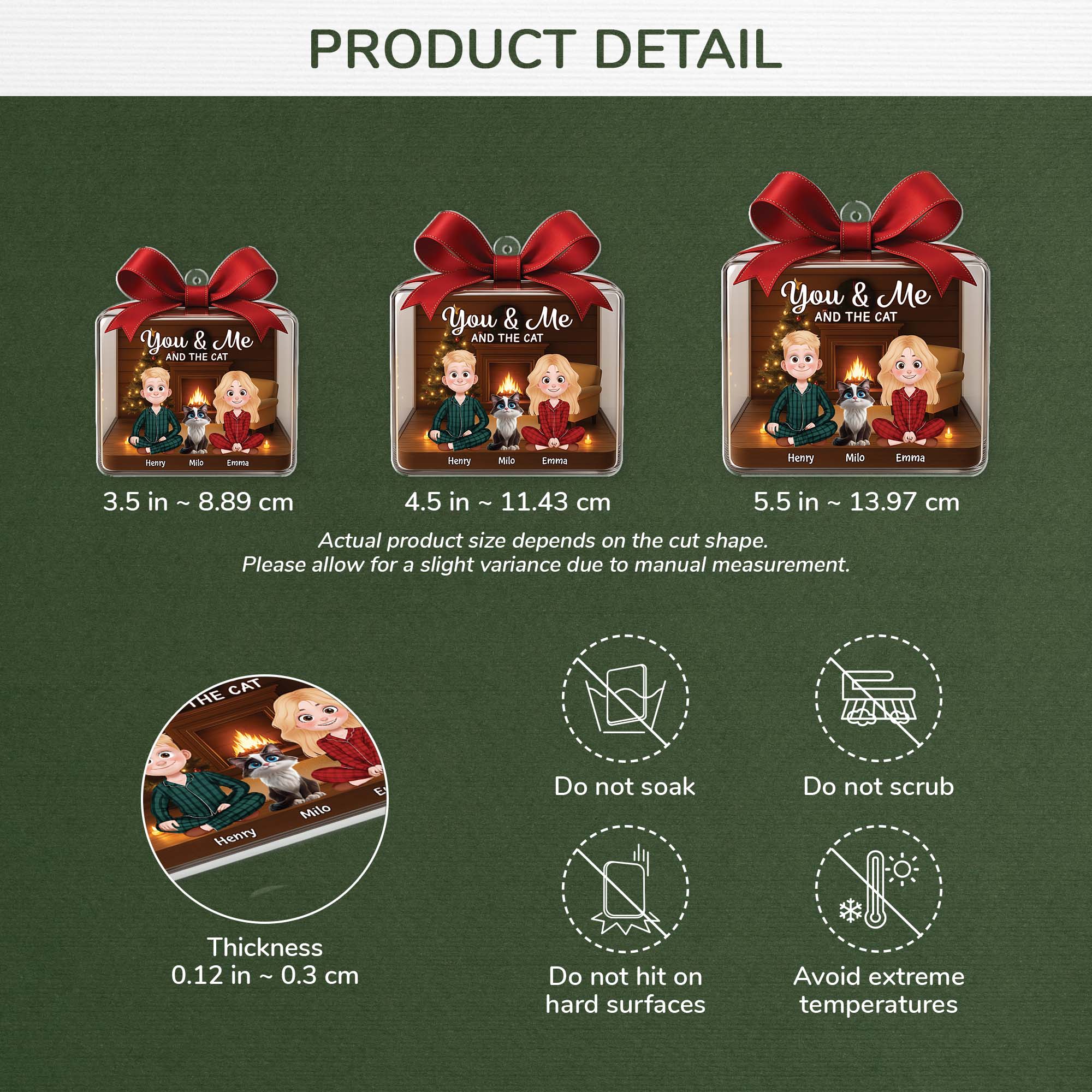 6075OUS3 personalized acrylic christmas ornaments you me and the cats 6075O6MTD