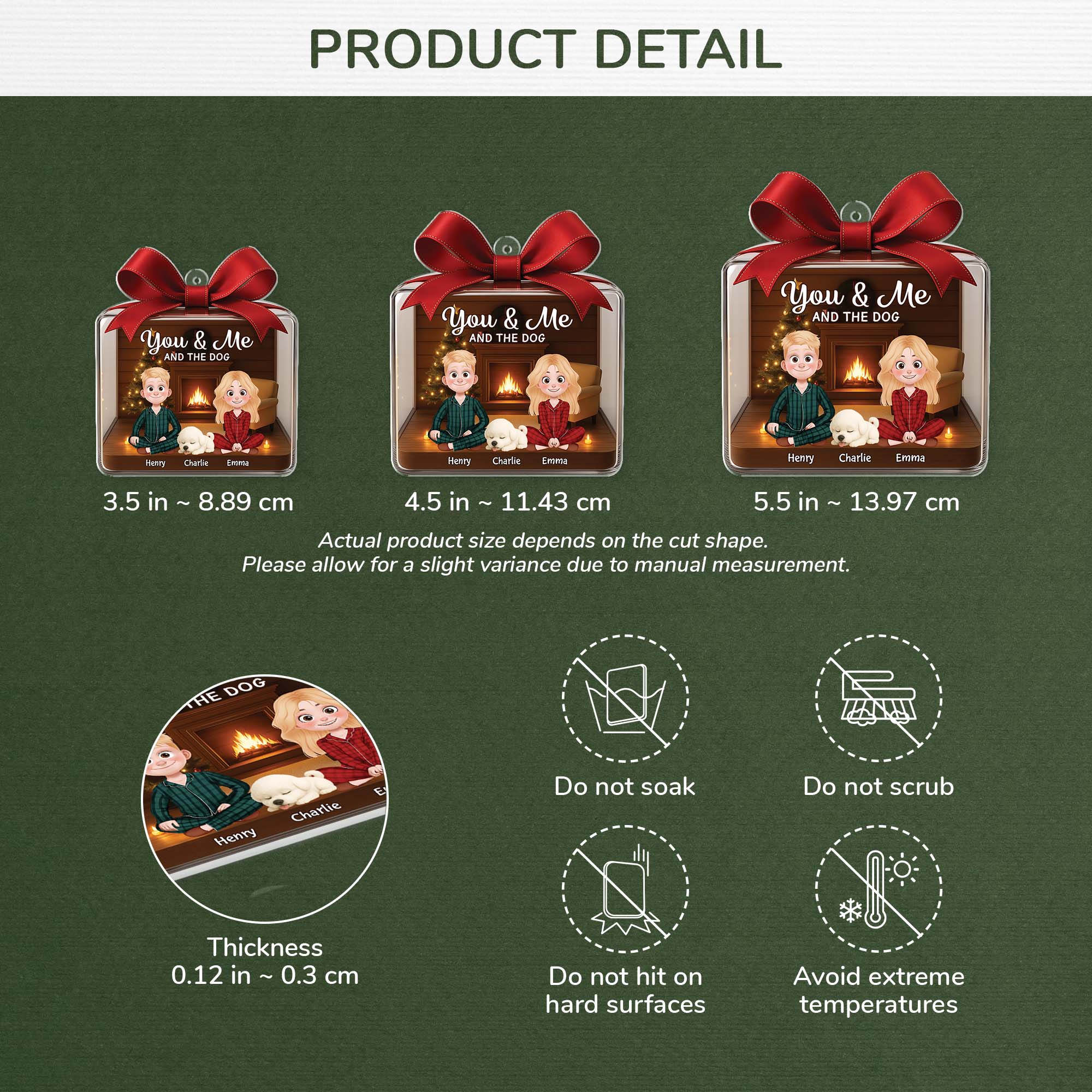 6075OUS3 personalized acrylic christmas ornaments you me and the dogs 6075O6MTC