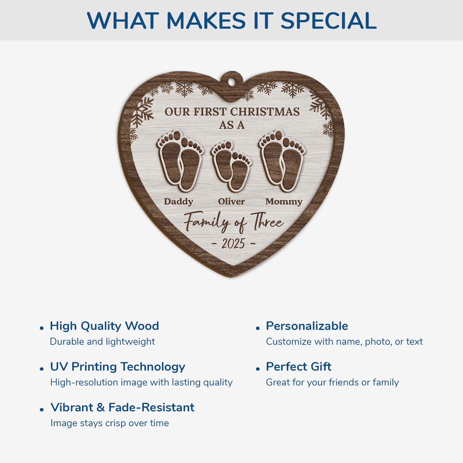 6076OUS4 custom 2 layered wooden_ ornaments 1st christmas as a family of 3 6076O6MNI