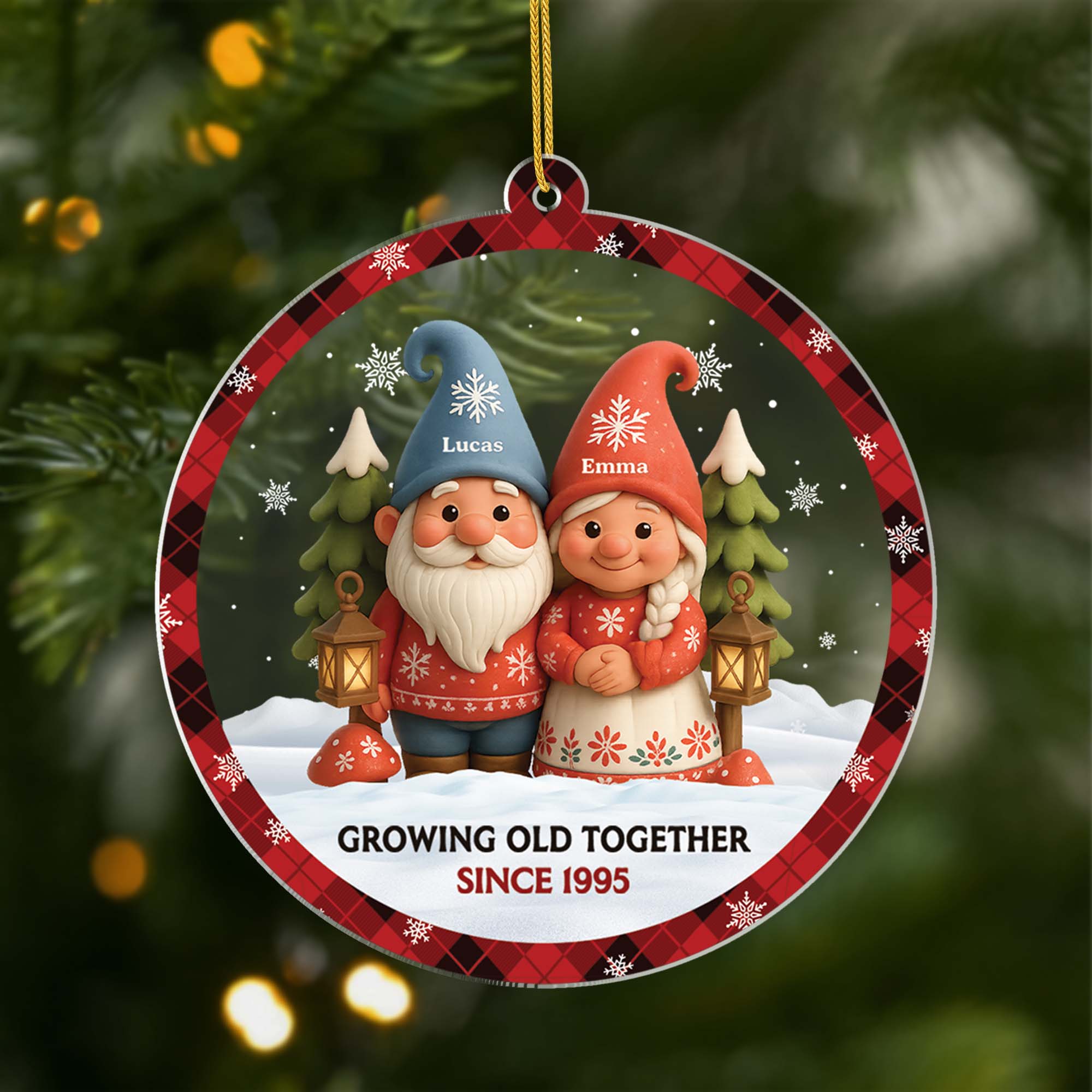 6087OUS1 acrylic gnome christmas ornaments_ personalized gifts for couples 6087OKL5G