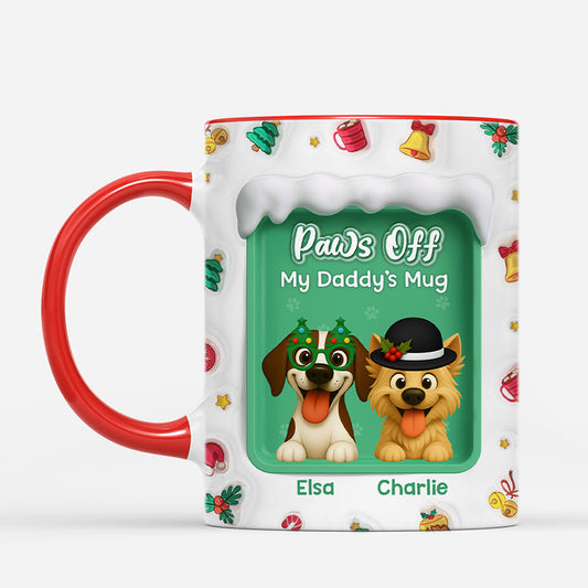6119MUS2 3d printing effect paws off christmas mugs custom dog lover gifts 6119MTTZC