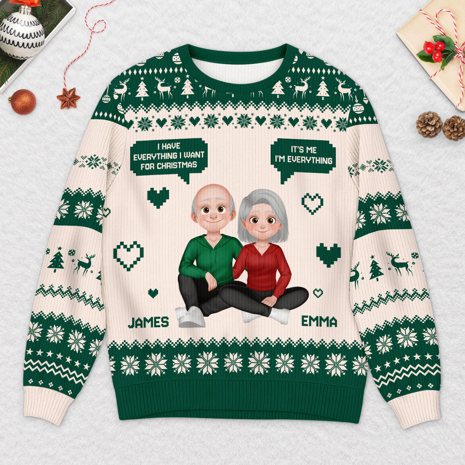 6125WUS2 custom couple ugly sweater i have everything i want for christmas 6125W